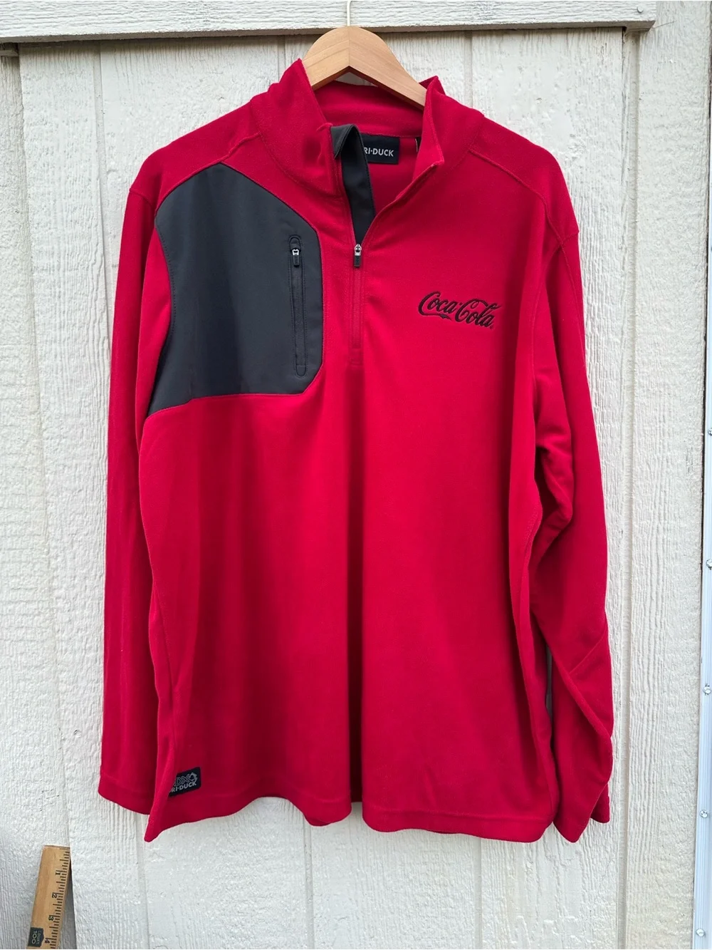 Dri-Duck Coca-Cola Men’s XL Red and Charcoal Performance Quarter-Zip Jacket